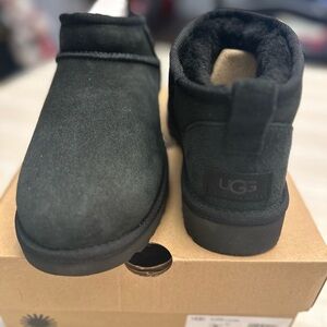 UGG Ultra Mini Black Ankle Boots